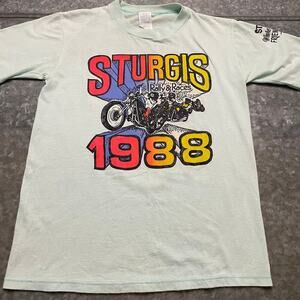 Vintage Sturgis 1988 Black Hills Rally & Races Shirt Medium Motorcycle Biker 80s